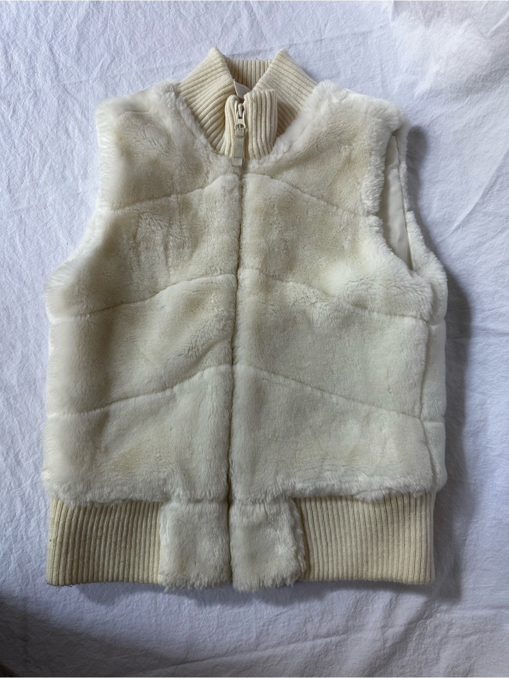 Old navy Cream Faux Fur Vest - Soft Cozy Layer